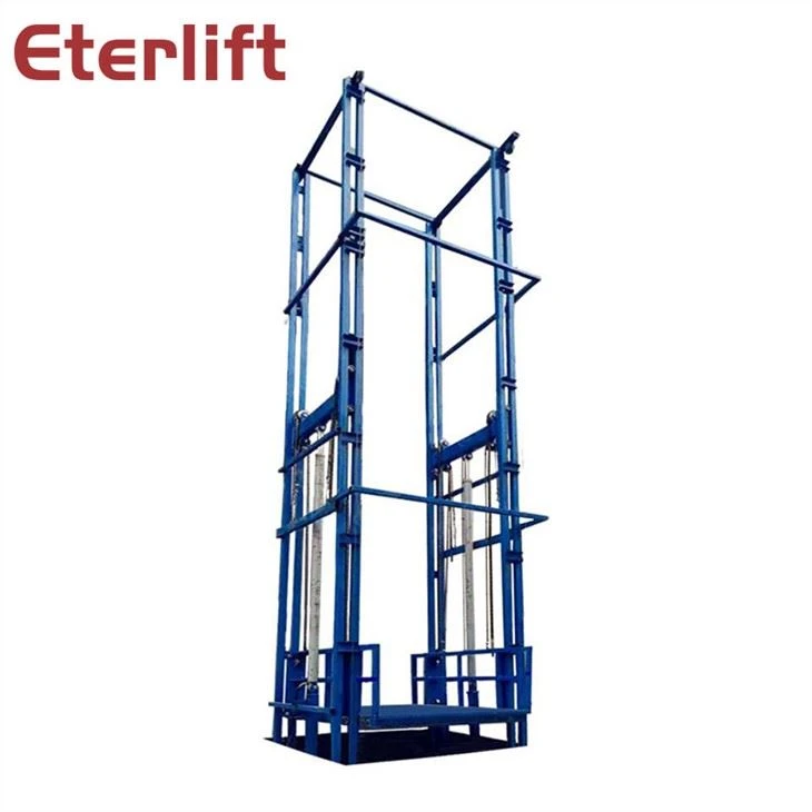 Ascenseur vertical de rail de guidage hydraulique de marchandises