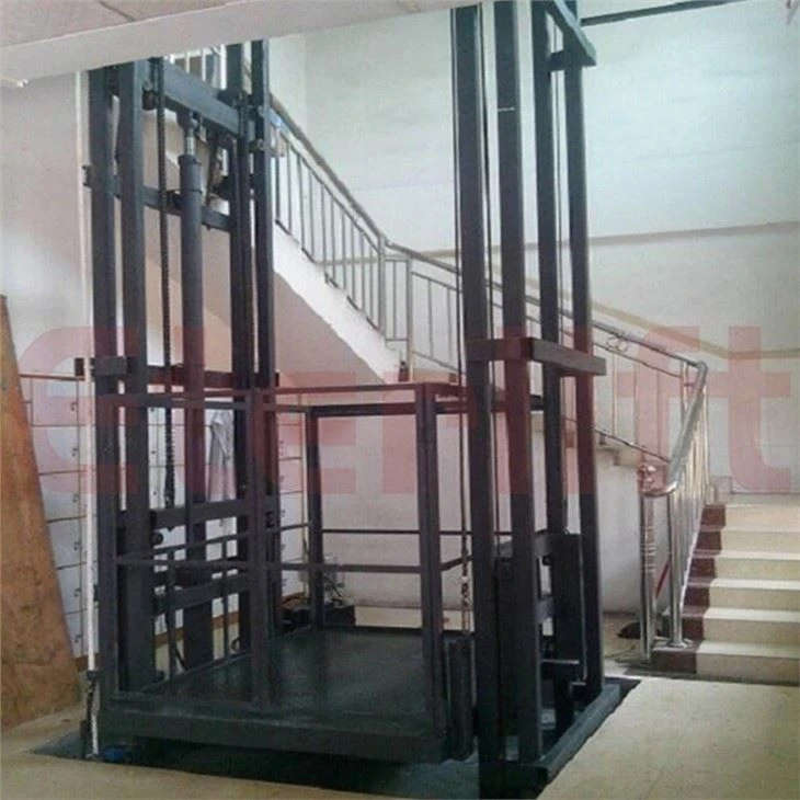 Double Rail Guide Freight Elevator